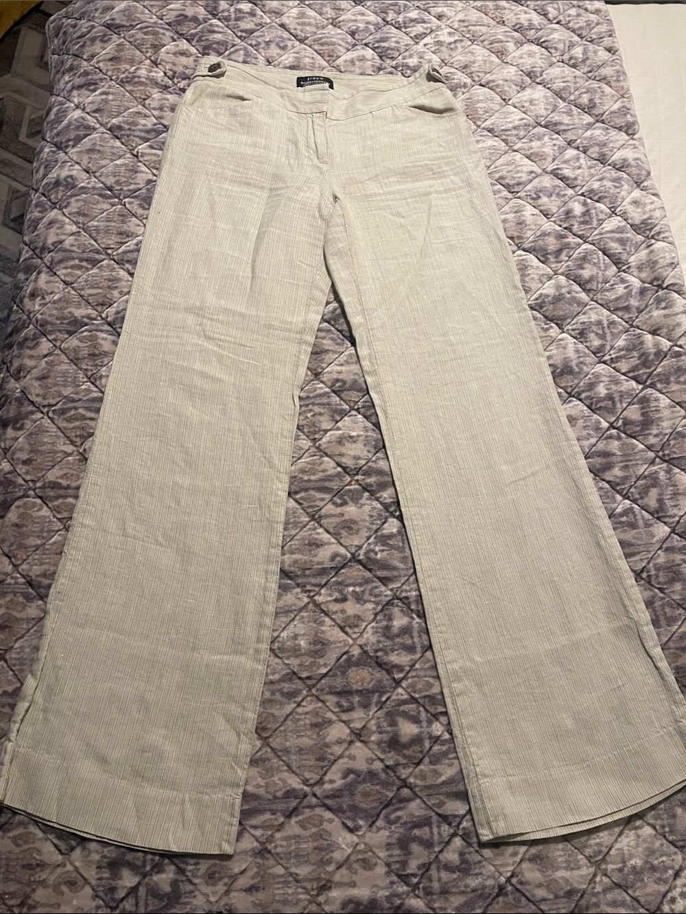 J.CREW BAIRD McNUTT Light Beige Wide-Leg Pants SIZE 2 LINEN